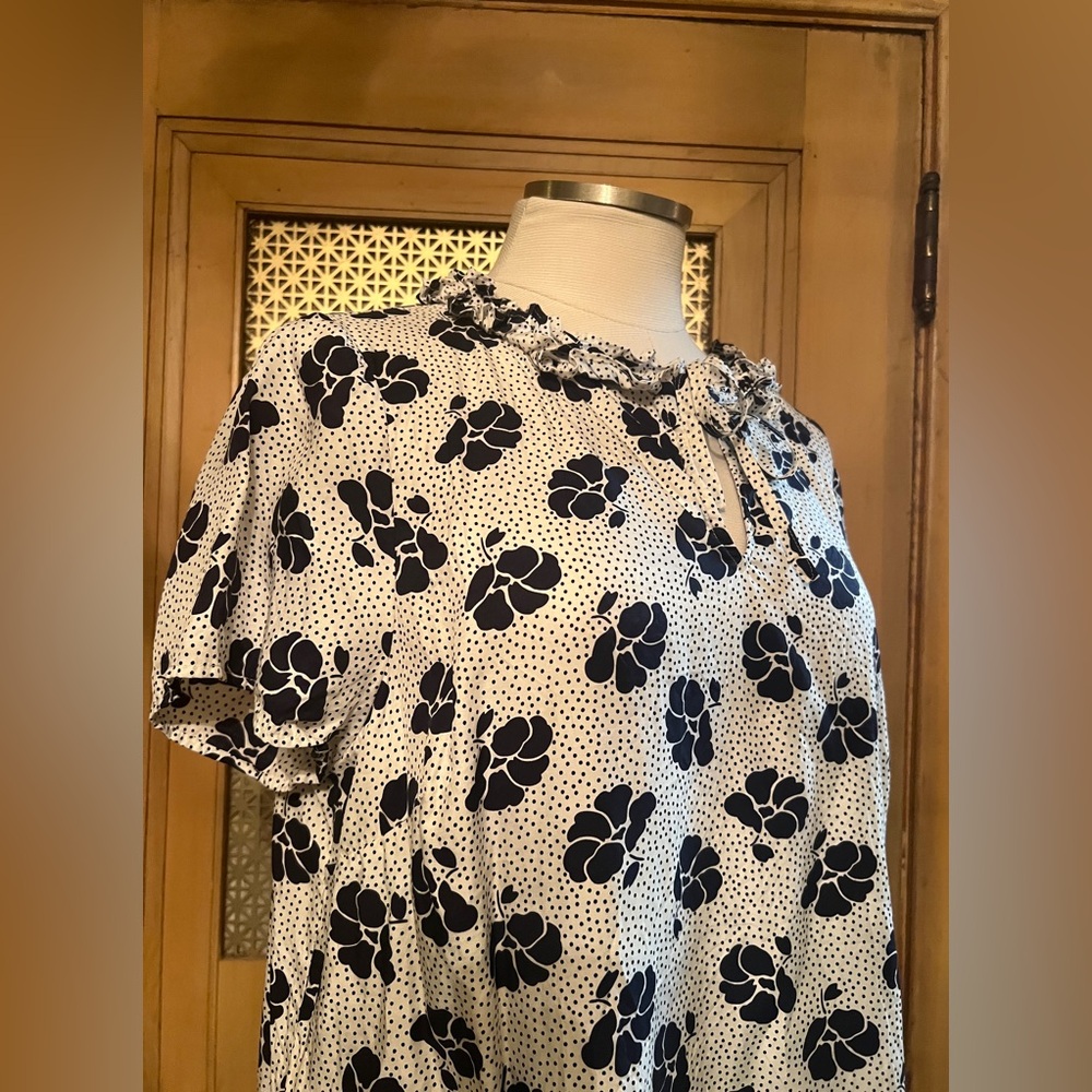 BODEN floral print top blue white 12 - Picture 2 of 10